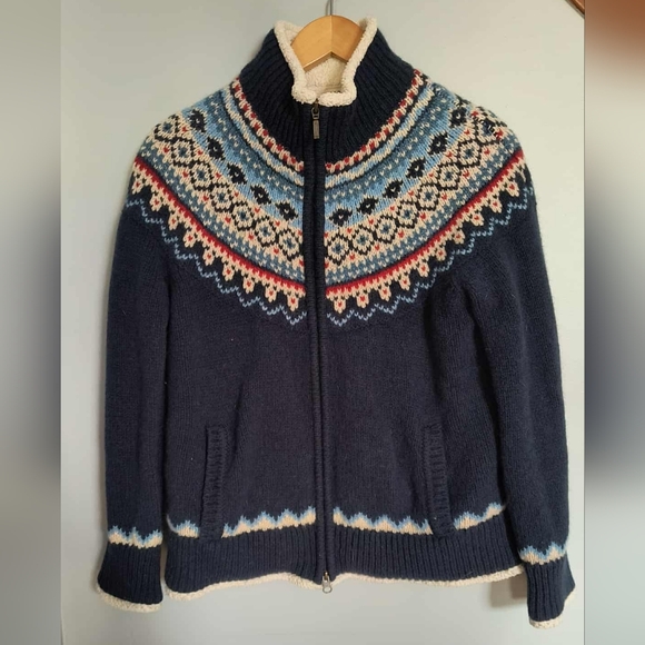 L.L. Bean Jackets & Blazers - L.L. Bean Women's Vintage Nordic Knit 100% Lamb's Wool Jacket - Medium